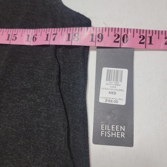 Eileen Fisher size medium black tank top. NWT hem is high low - Picture 4 of 10